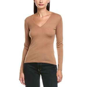 Women's Tan V-Neck Sweater